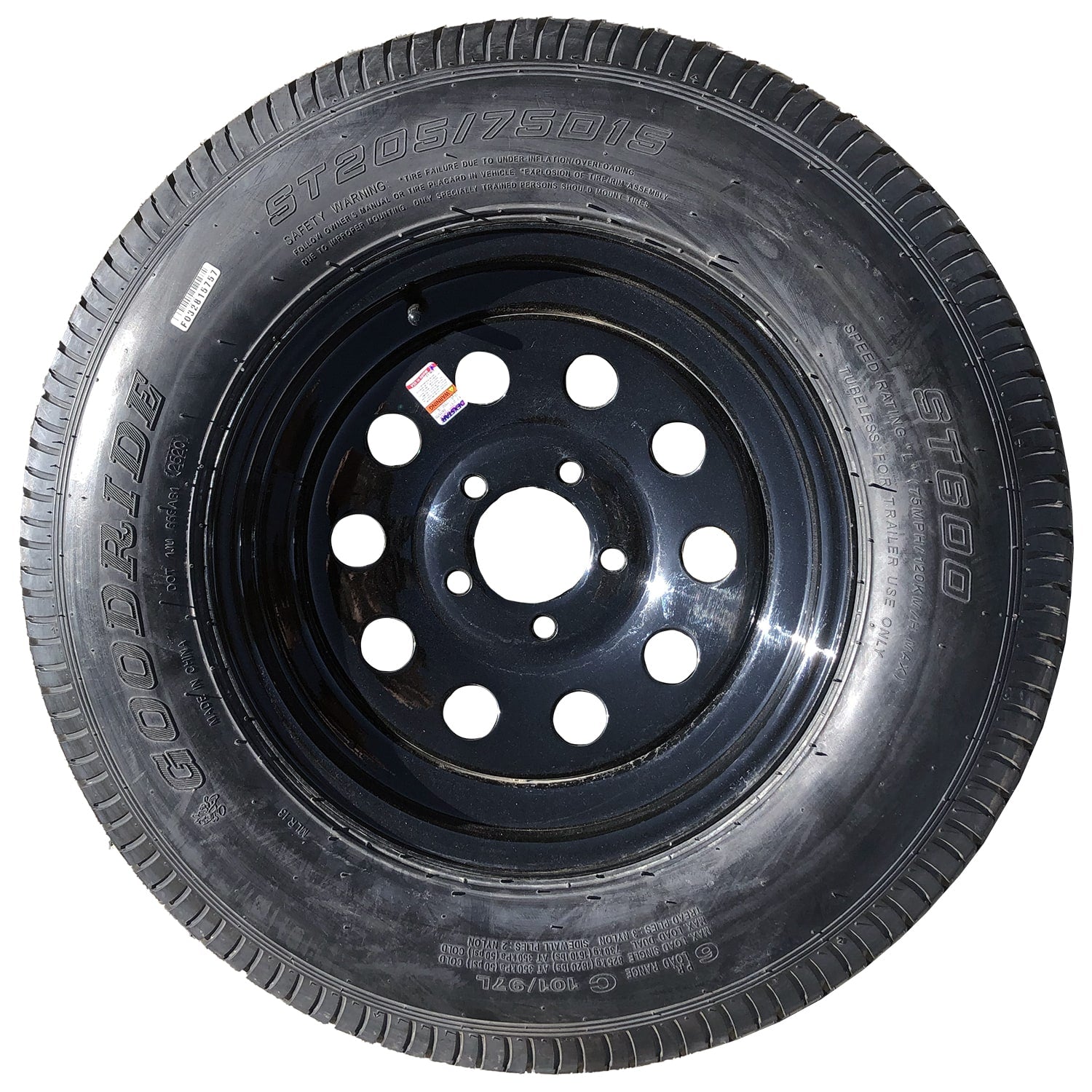4 Pack Black ABS Hub Covers For 8 Lug Trailer Wheels - 16" Rim, 6.5" BC - Phoenix
