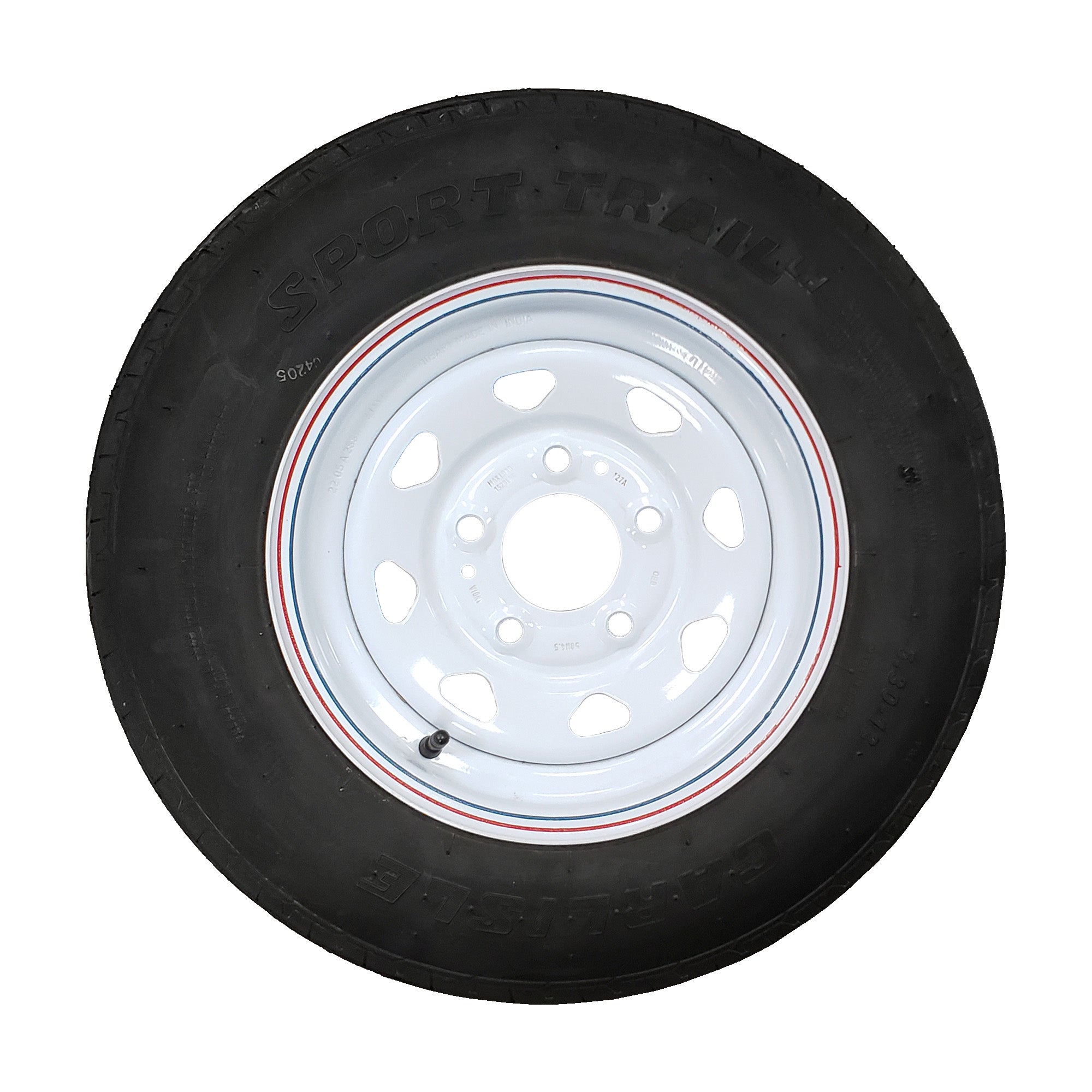 Pneu de remorque ST175/80R13 avec roue blanche de 13 po - 5 sur 4,5