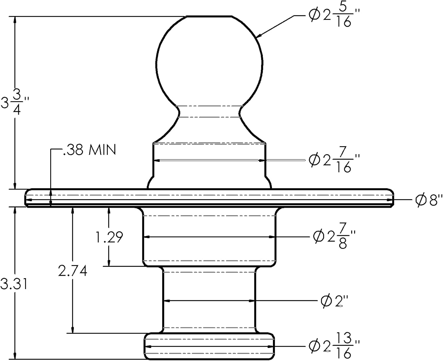 Kingpin to Gooseneck Ball Adapter