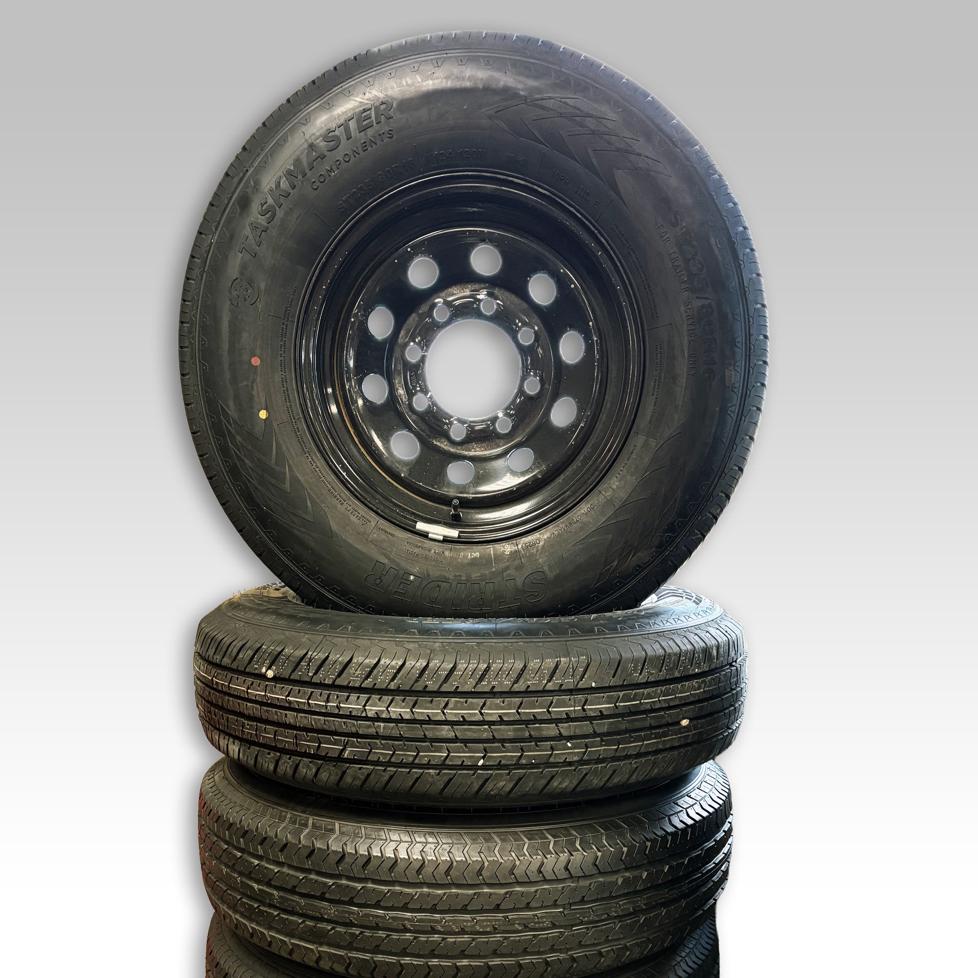 ST235/80R16 Rim & Tire, 10 Ply, Black, 8 on 6.5, LRE