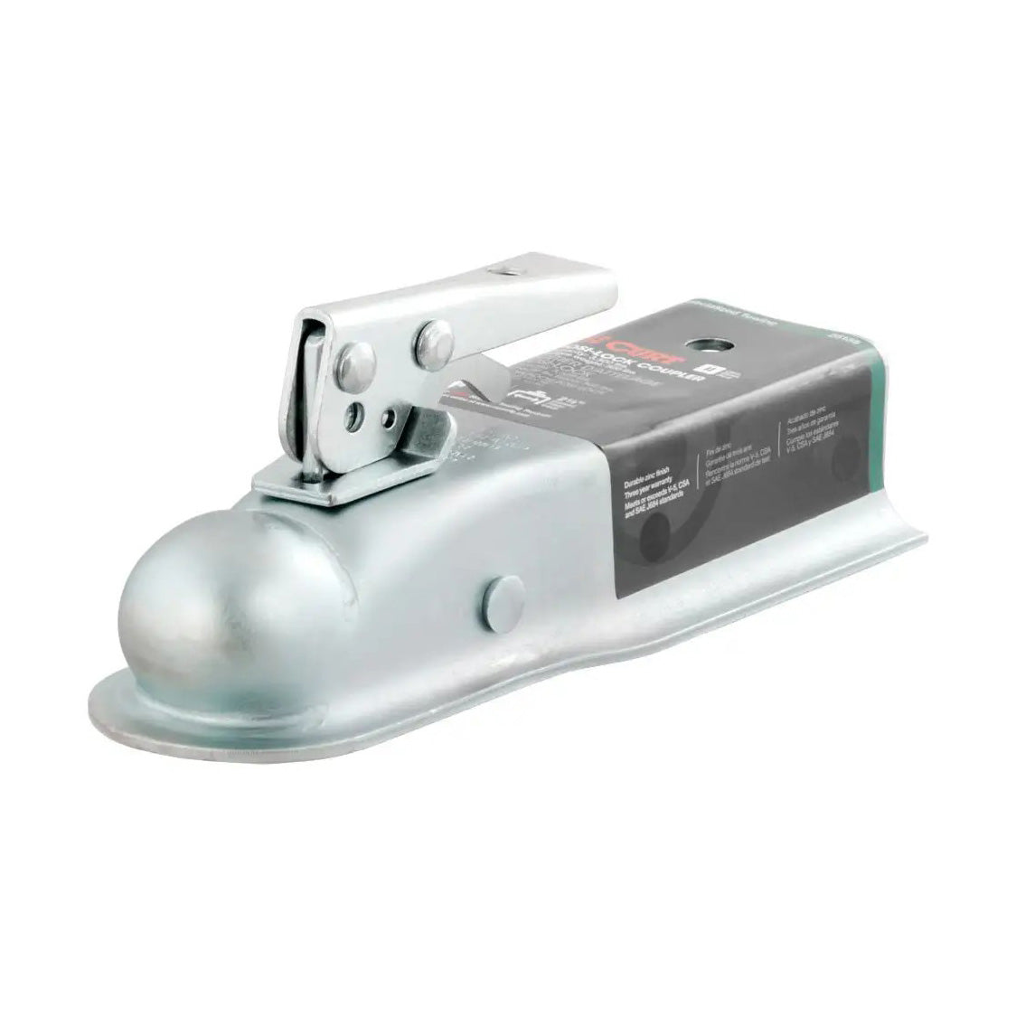 2in. Straight-Tongue Coupler With Posi-Lock (2-1/2in. Channel, 3,500 Lbs, Zinc)