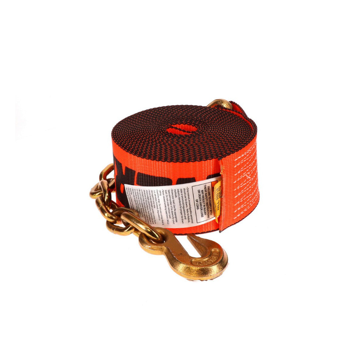 3in. x 30ft. Winch Strap w/Chain Anchor Blue