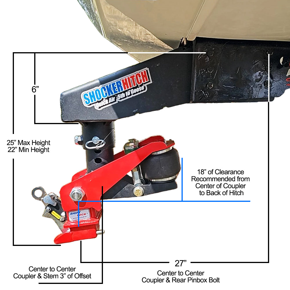 QuickAir 5th Wheel to Gooseneck Air Hitch & Coupler Conversion Kit