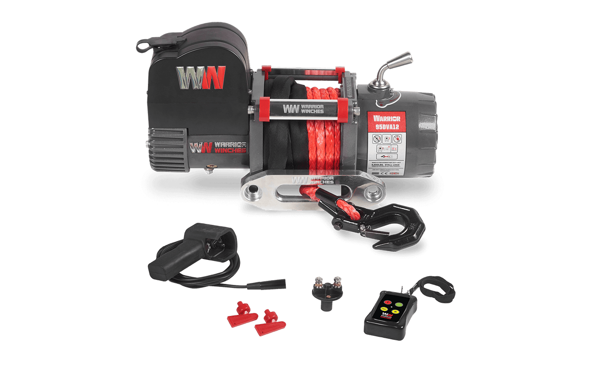 Samurai 9.5K LB Short Drum Electric Winch - 12V Syntetic Rope