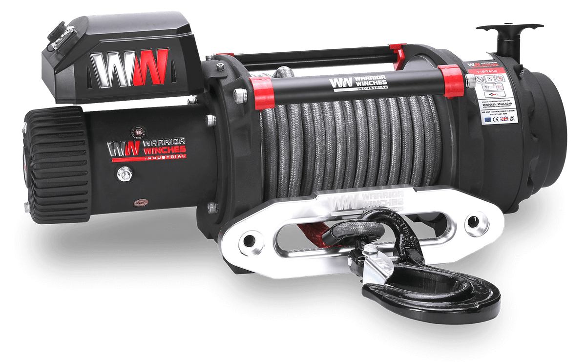 T1000 18LB K Electric Winch - 12V 65.6' Synthetic Rope