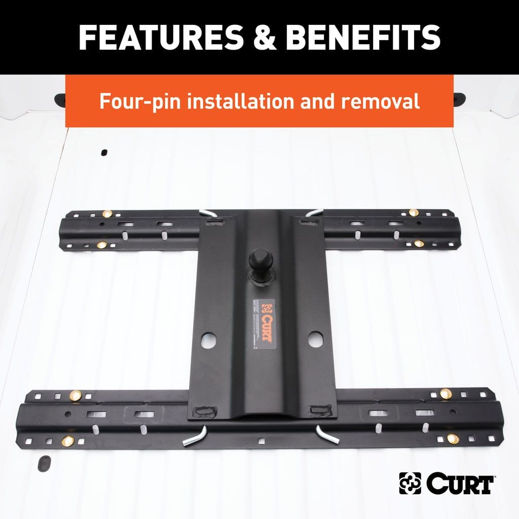 Attelage à col de cygne pour rail de sellette d'attelage à plaque coudée avec boule de 2-5/16", 25K (décalage de 3")