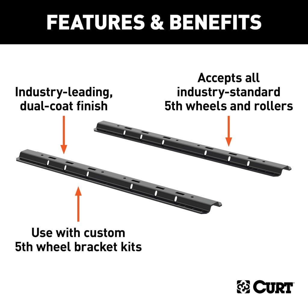 Universal 5th Wheel Base Rails (Carbide Black)