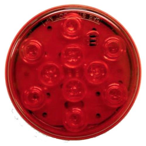 Red Sealed LED Tail Light, 4" Round Tail Lights PJ Trailers