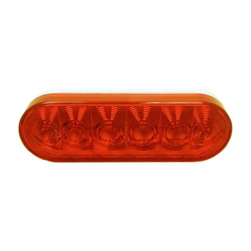 Amber Sealed LED Tail Light, 6" Oval Tail Lights PJ Trailers
