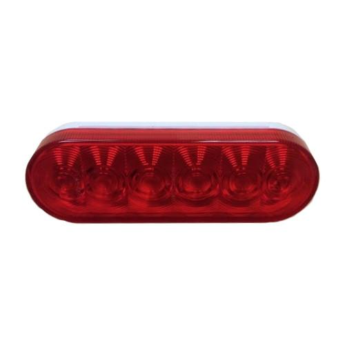 Red Sealed LED Tail Light, 6" Oval Tail Lights PJ Trailers