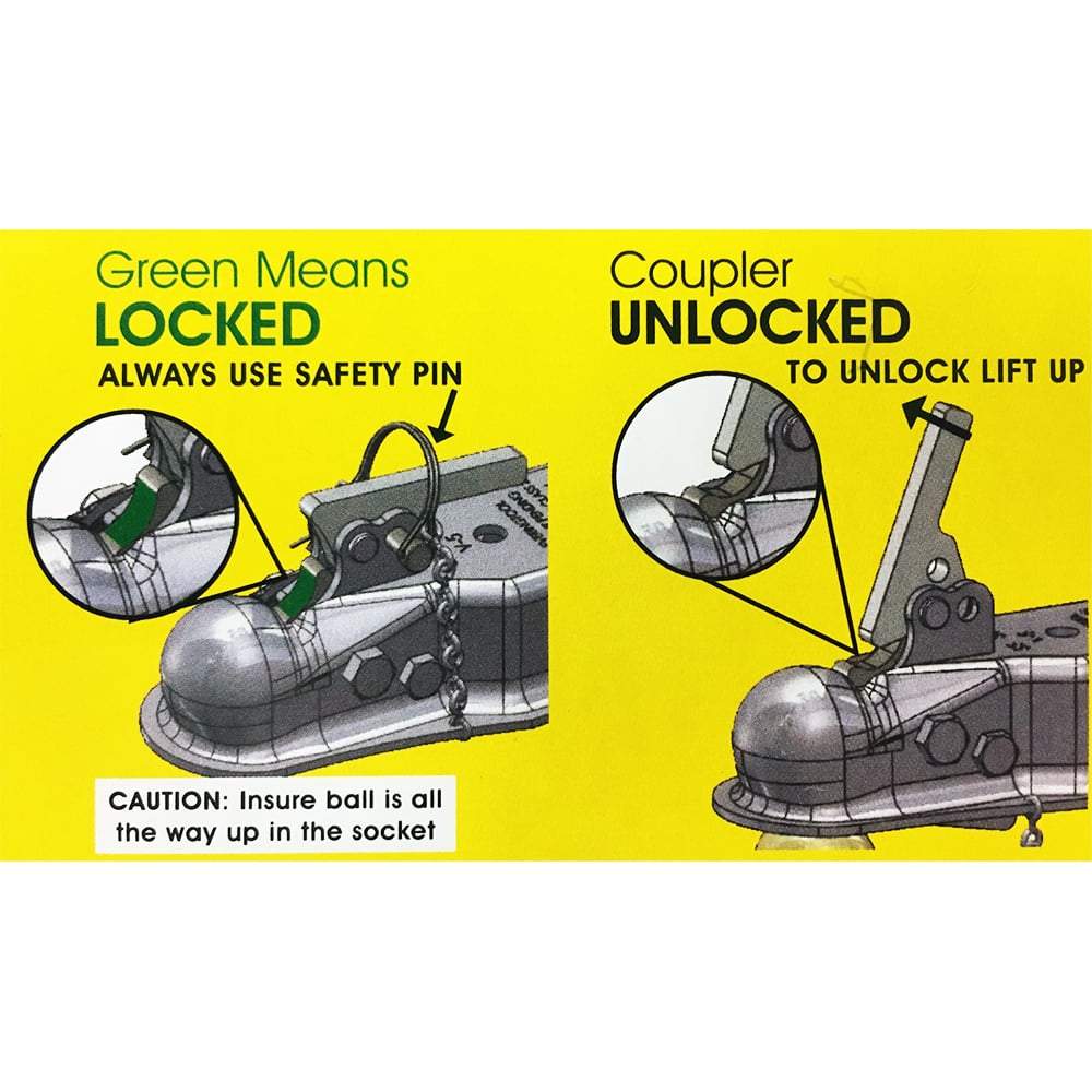 Auto-locking Class II 2" Ball, Trailer Coupler Auto-Locking Coupler Hit N Hitch 