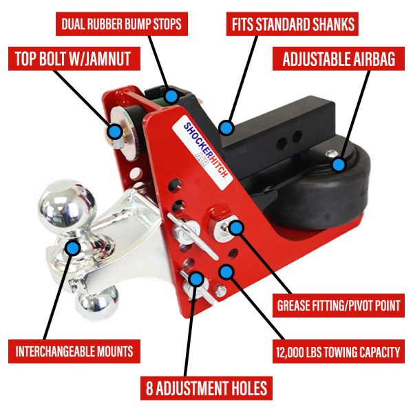 Air Hitch with Combo Ball Mount (2″ & 2-5/16″ Balls) – PJ Trailers