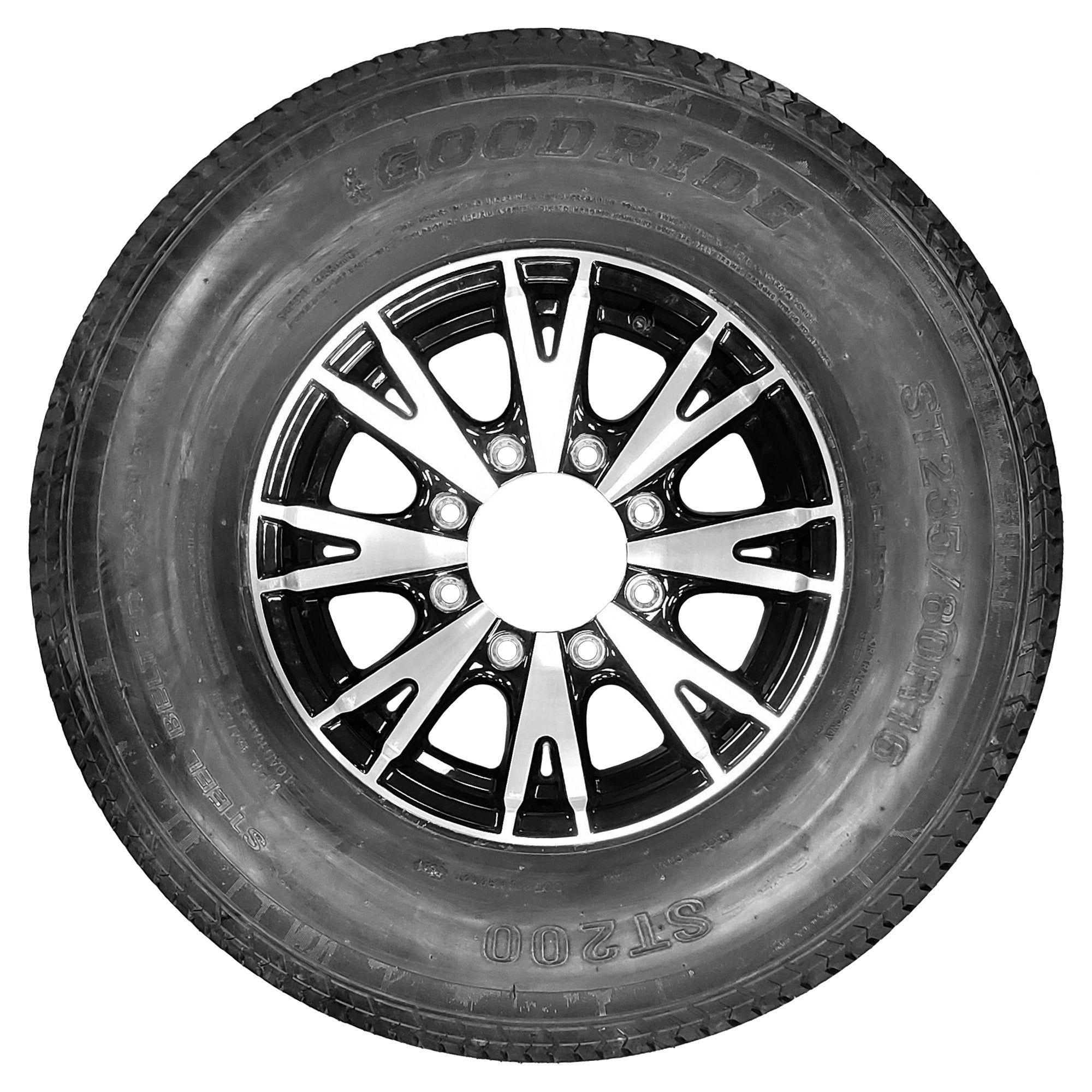 ST235/80R16 Trailer Tire w/ 16" Aluminum Wheel - 8 on 6-1/2"