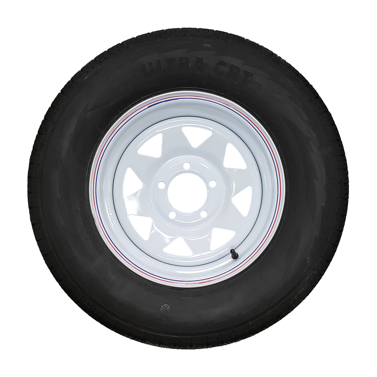 ST205/75R14C Trailer Tire w/ 14" White Wheel - 5 on 4.5