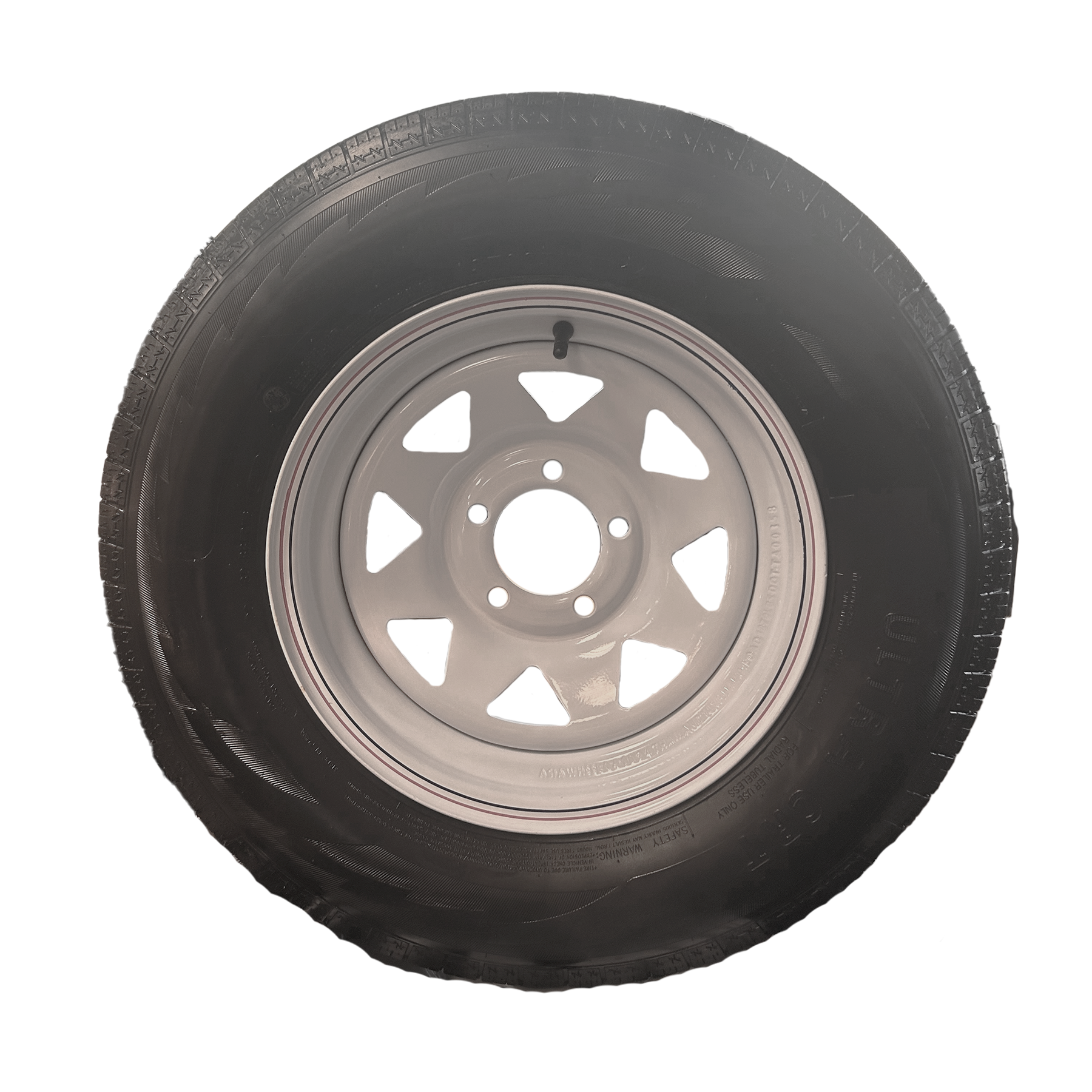 ST205/75R14C Trailer Tire w/ 14" White Wheel - 5 on 4.5