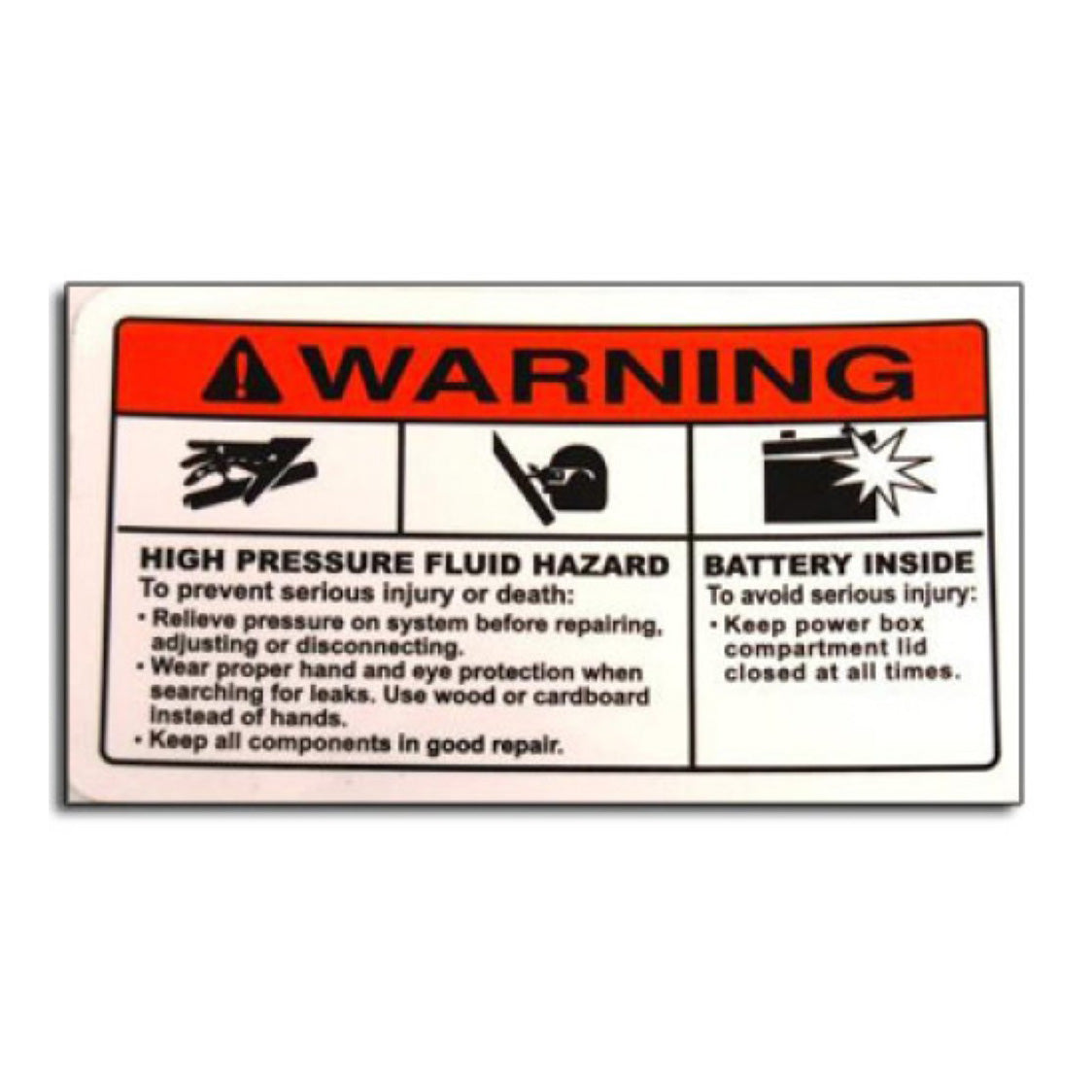 Decal Warning High Pressure Hazard