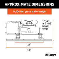 Thumbnail for Curt Q25 Attelage de 5e roue coulissant avec rails, 24 000 lb.