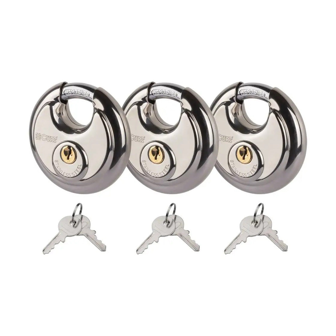 Stainless Steel Disc Locks, 3-Pack