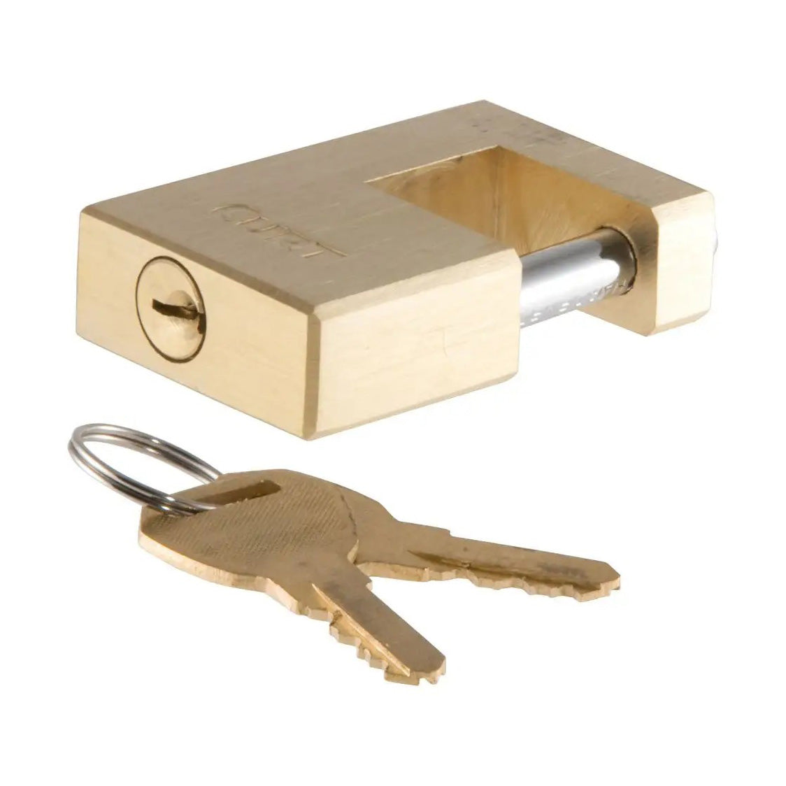 Coupler Lock (1/4in. Pin, 3/4in. Latch Span, Padlock, Solid Brass)