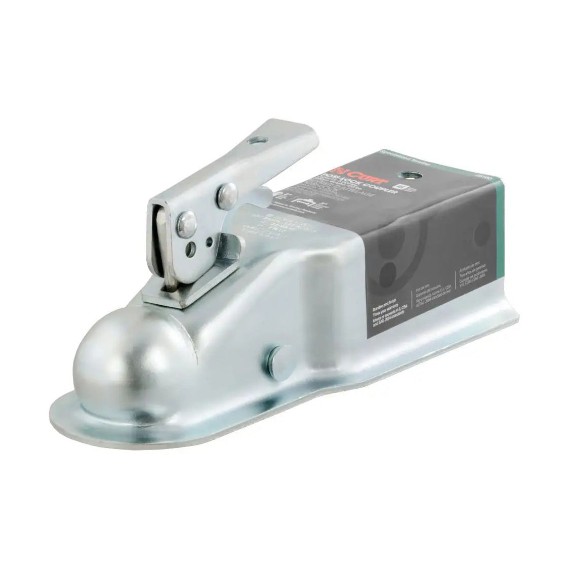 2in. Straight-Tongue Coupler With Posi-Lock (3in. Channel, 5,000 Lbs, Zinc)