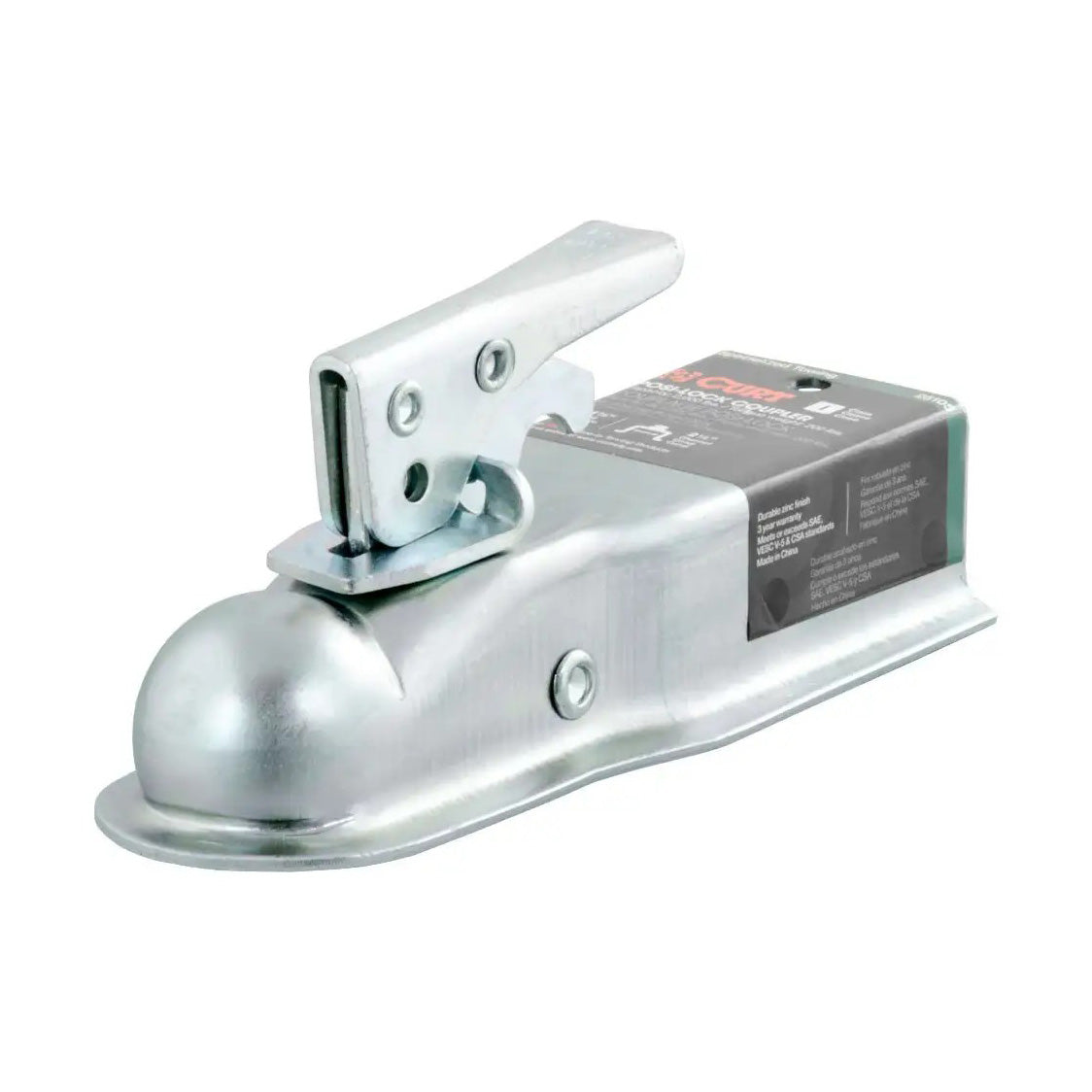 1-7/8in. Straight-Tongue Coupler With Posi-Lock (2-1/2in. Channel, 2,000 Lbs, Zinc)