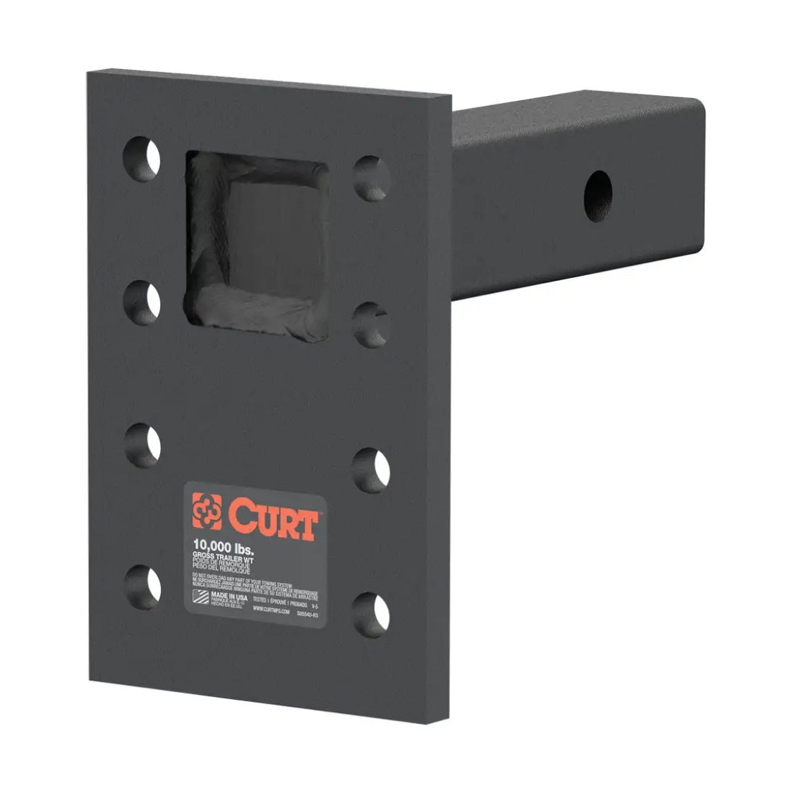 Adjustable Pintle Mount (2in. Shank, 10,000 Lbs., 7in. High, 6in. Long)