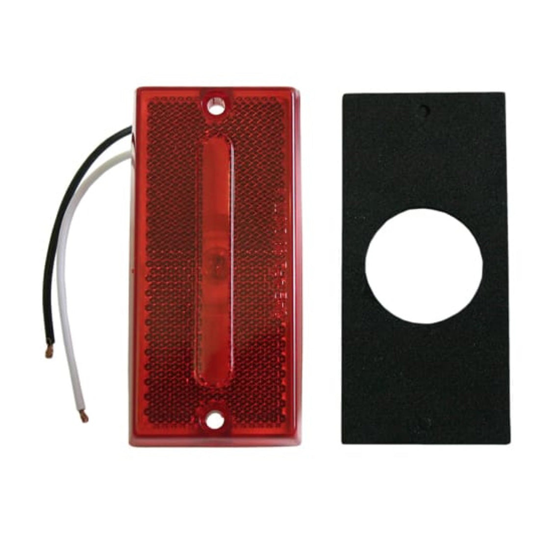 4 In. Rectangular Side/Clearance Marker w/Reflex, Red