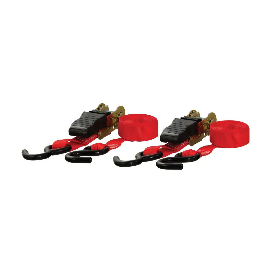 10ft Red Cargo Straps With S-Hooks