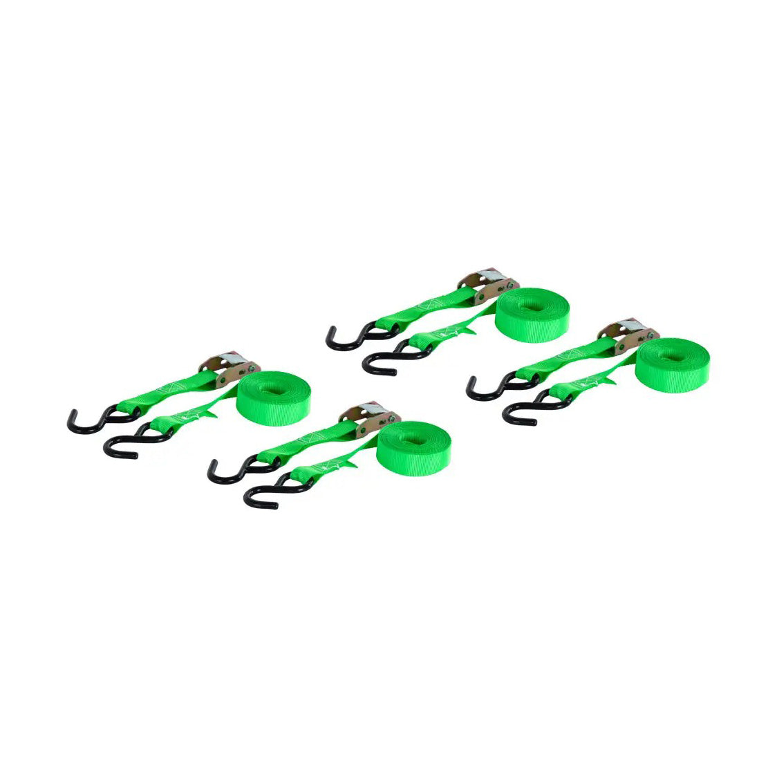 16ft. Dark Green Cargo Straps With S-Hooks (300 Lbs, 4-Pack)