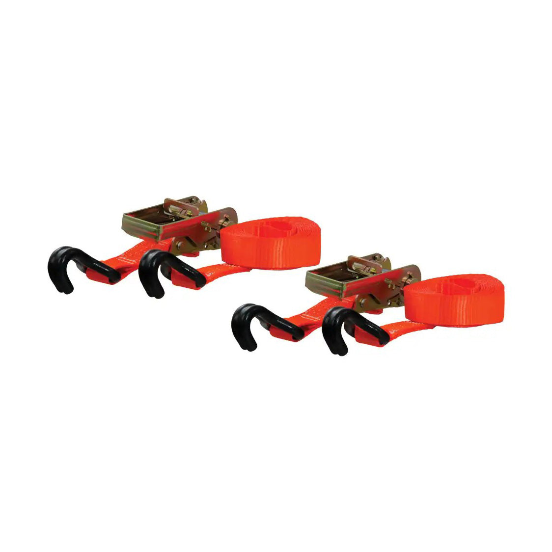 16ft. Orange Cargo Straps With J-Hooks (1,100 Lbs, 2-Pack)