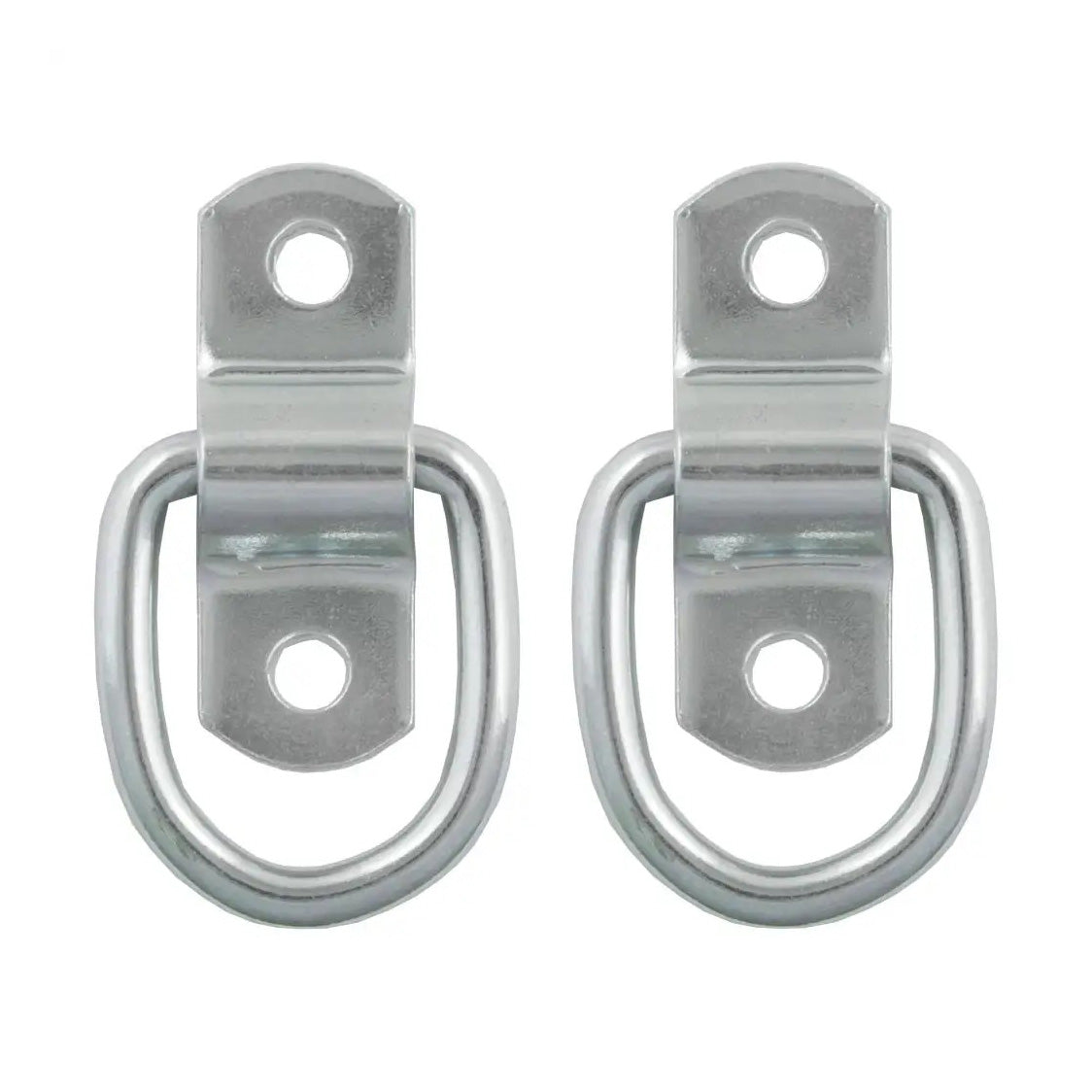 1in. X 1-1/4in. Surface-Mounted Tie-Down D-Rings (1,200 Lbs, Clear Zinc, 2-Pack)