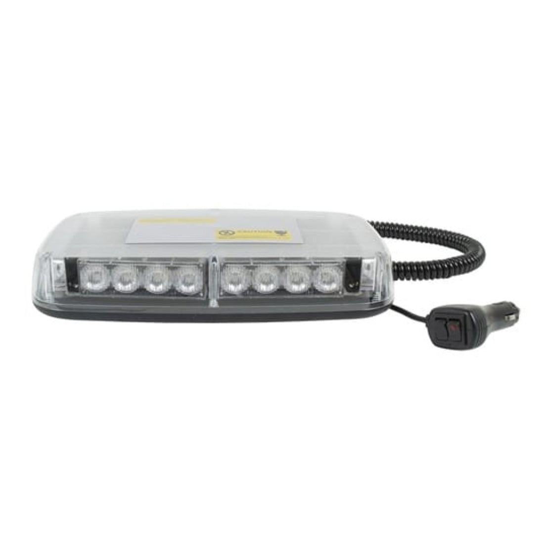 LED Low-Profile Magnetic Warning Light Bar, Clear Lens/Amber LEDs