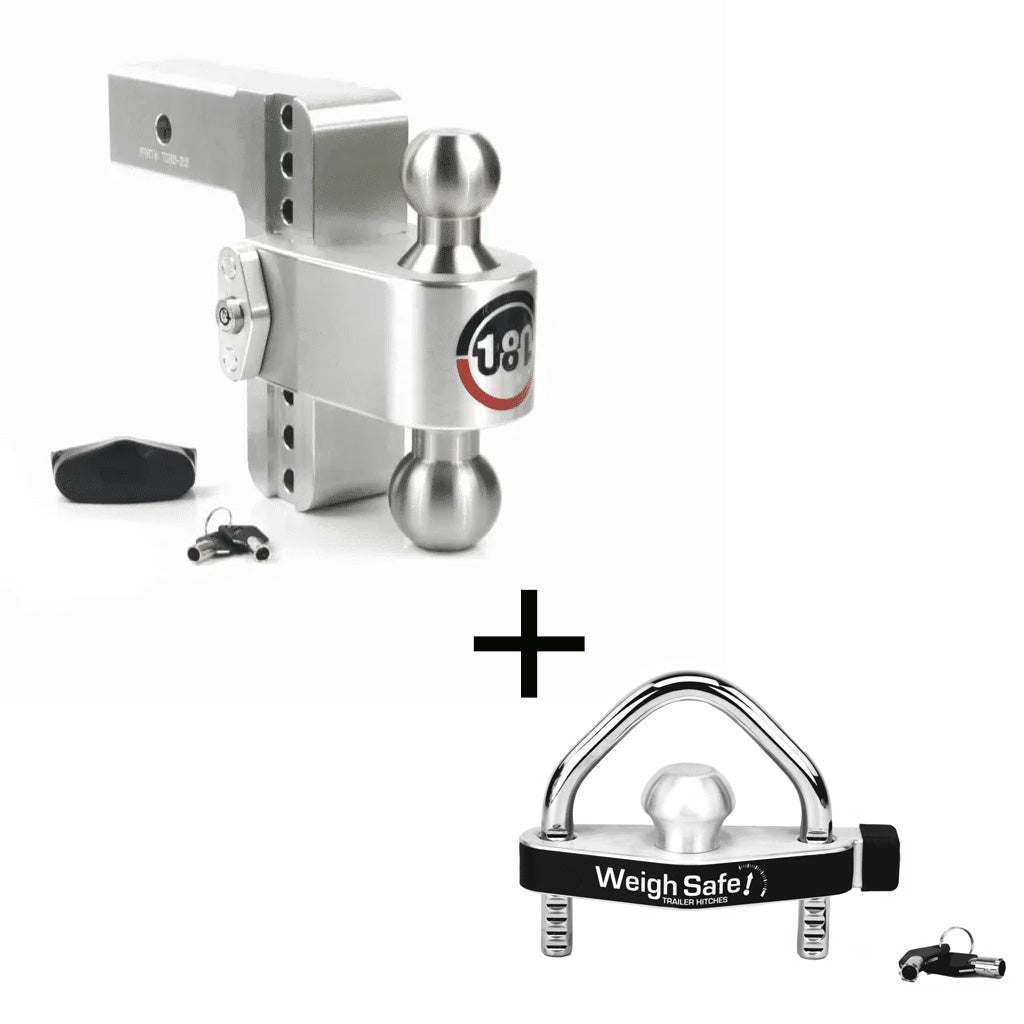 Weigh Safe 180 Trailer Hitch - 6" Drop, 2" Receiver, 2x2-5/16" Ball Combo - COMBO