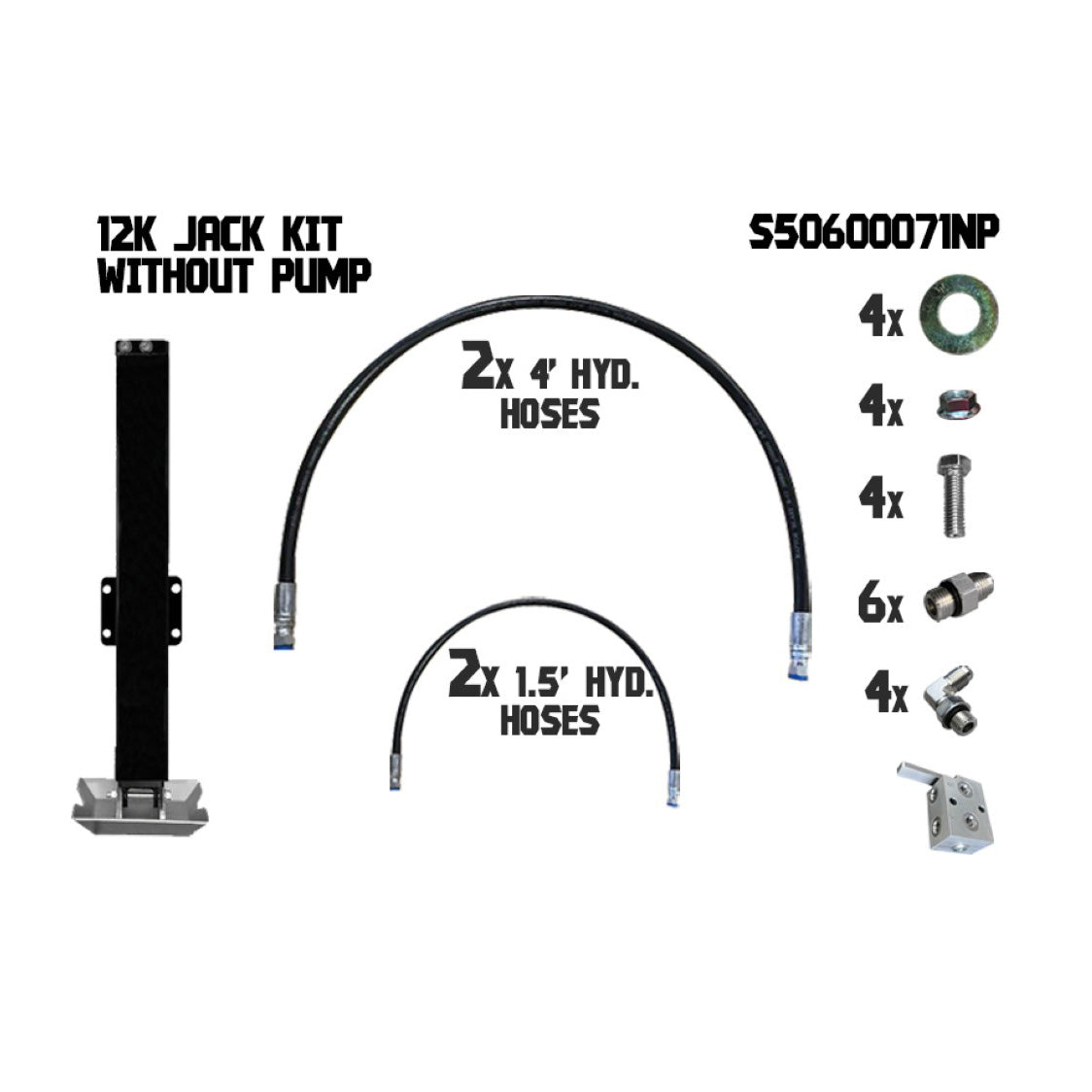 12k Single Hydraulic Jack Kit without Pump