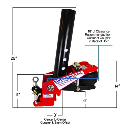 Shocker Gooseneck Air Hitch & Demco Coupler for 2-5/16" Ball - Round Multi-Fit Stem