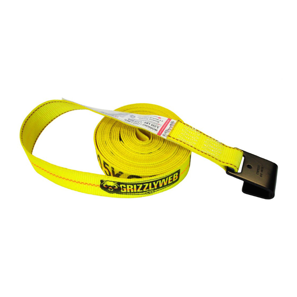 2in. Wide "Grizzlyweb" Winch Strap With Flat Hook