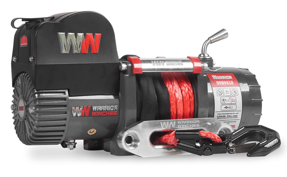 Samurai 9.5K LB Short Drum Electric Winch - 12V Syntetic Rope
