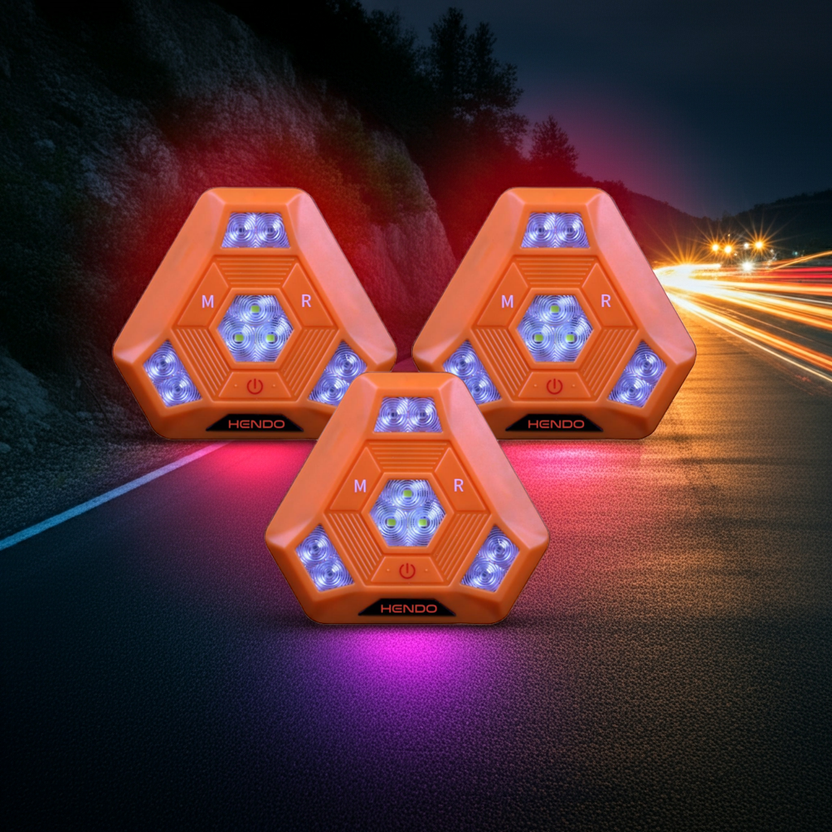 Emergency Roadside Traffic Director Beacons – High-Visibility RED LED Strobe Light 3 Pack