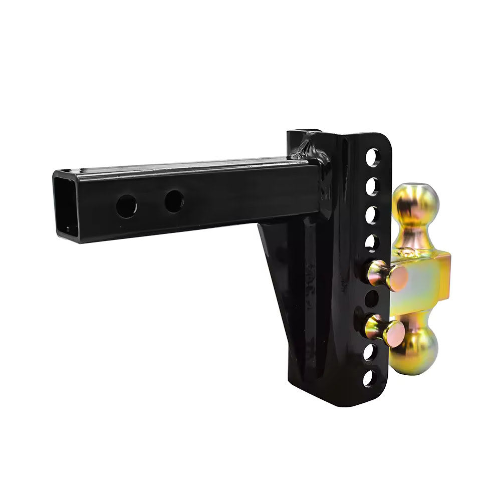 Adjustable Trailer Hitch Fits 2.5-Inch Receiver 6-Inch Drop/Rise 2" & 2-5/16" Ball