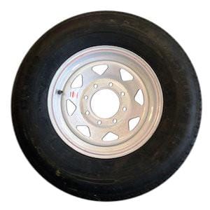 235/80R16 on 865 White Spoke Tire with Steel Rim PJ Trailers (tires) 