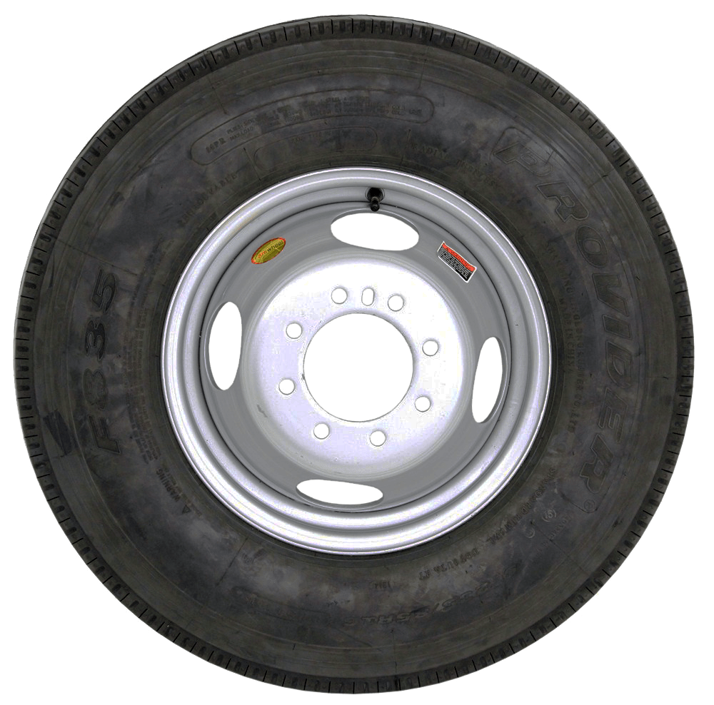 ST235/80R16 Trailer Tire w/ 16" White Dual Wheel - 8 on 6-1/2"