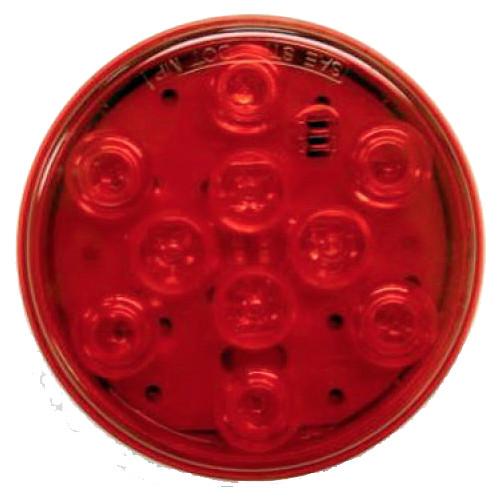 Red Sealed LED Tail Light, 4" Round Tail Lights PJ Trailers 