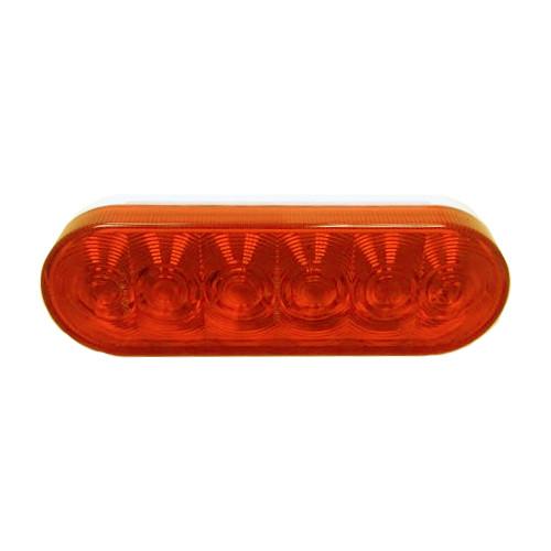 Amber Sealed LED Tail Light, 6" Oval Tail Lights PJ Trailers 