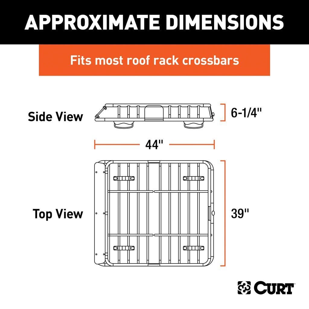 42" x 37" Black Steel Roof Rack Cargo Carrier