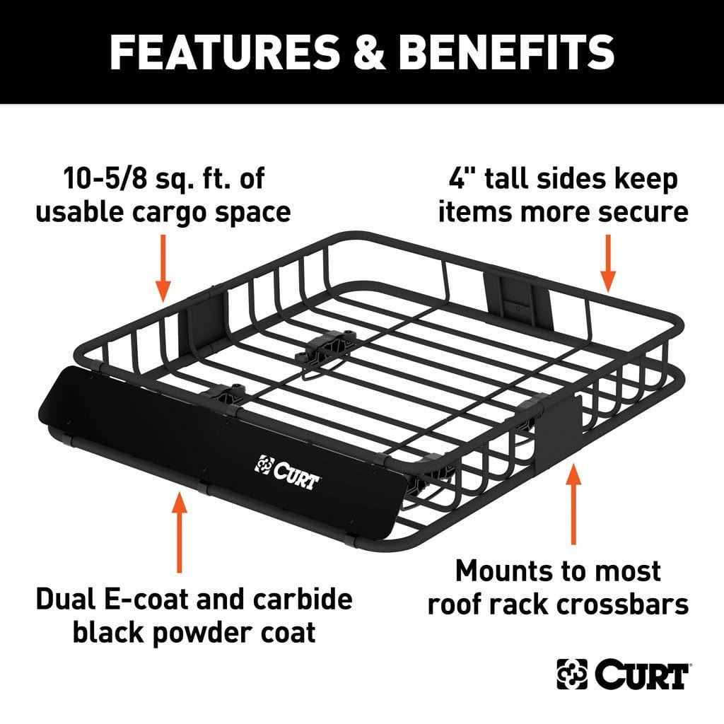 42" x 37" Black Steel Roof Rack Cargo Carrier