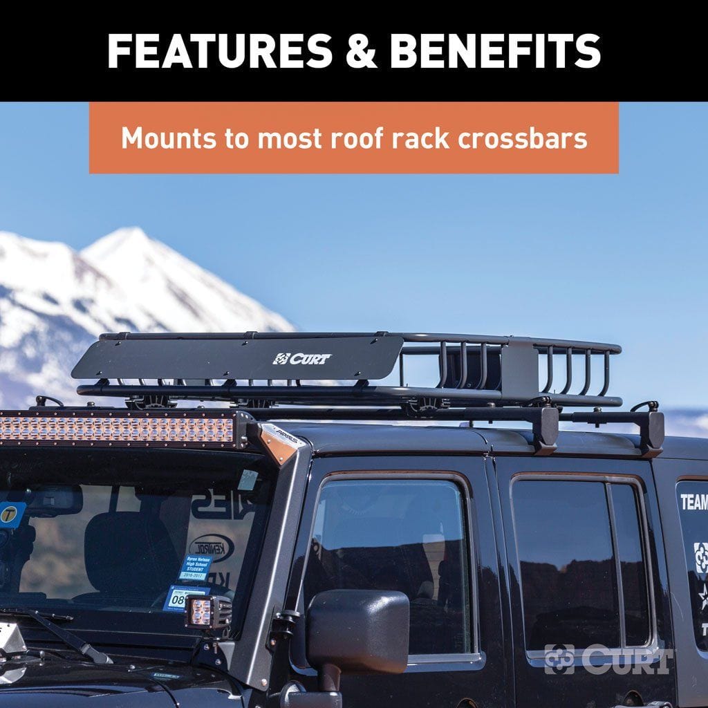 42" x 37" Black Steel Roof Rack Cargo Carrier