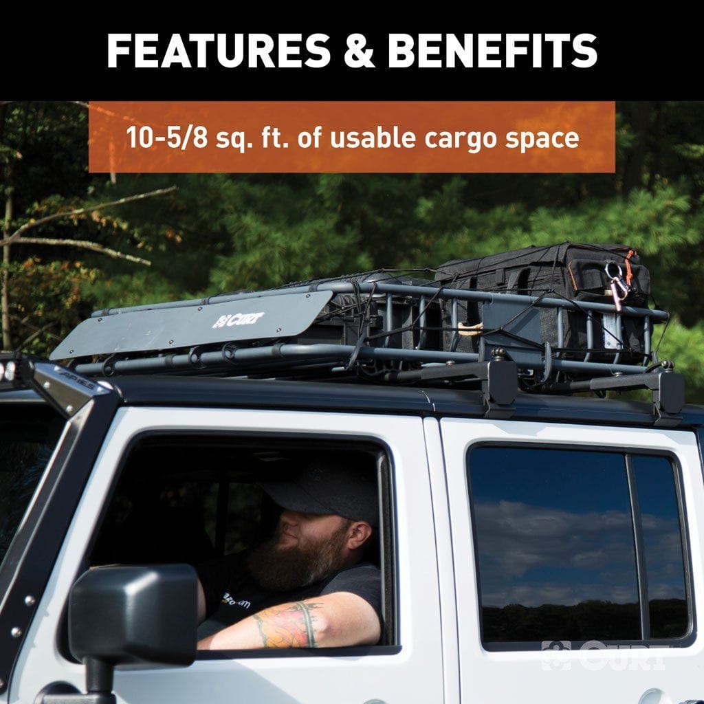 42" x 37" Black Steel Roof Rack Cargo Carrier