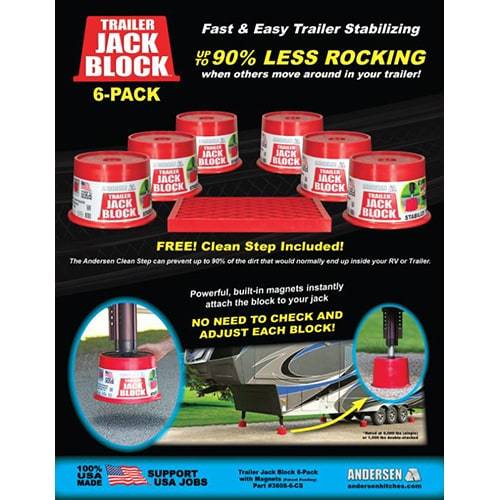 Trailer Jack Block 6 Pack - Free Clean Step Included! RV Accessories Andersen 