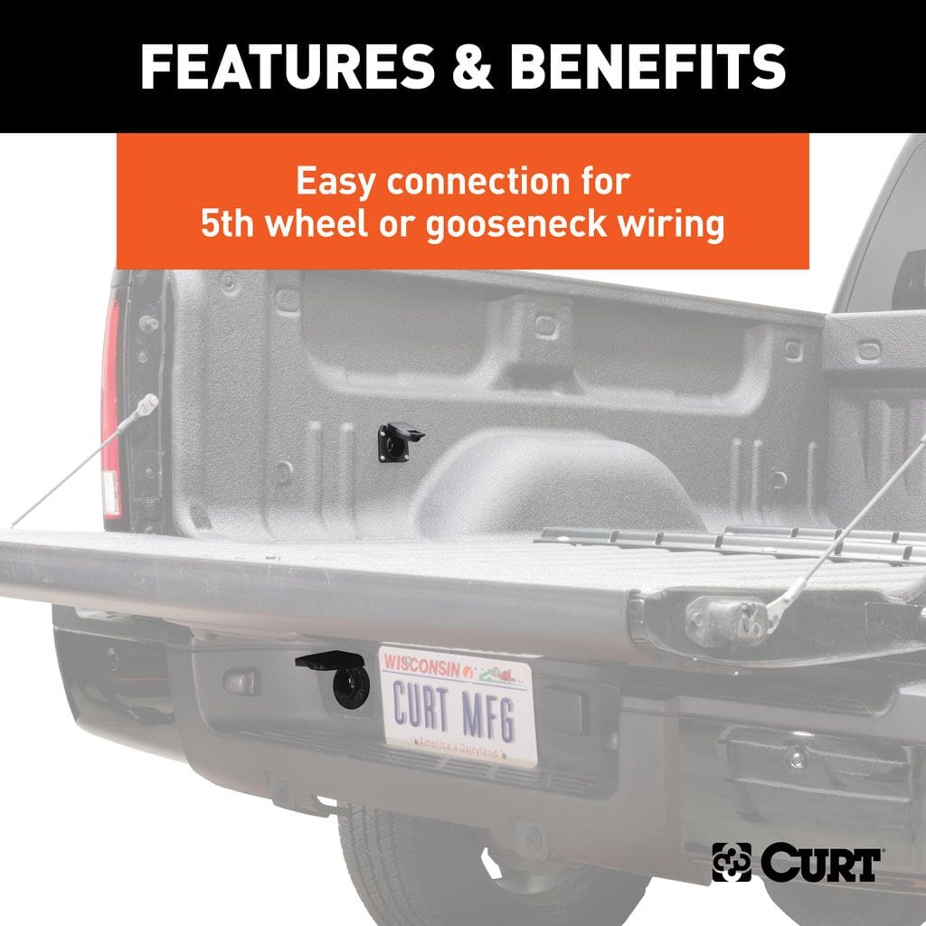7' Custom Wiring Harness Extension (Adds 7-Way RV Blade to Truck Bed, – PJ  Trailers Canada, Inc.