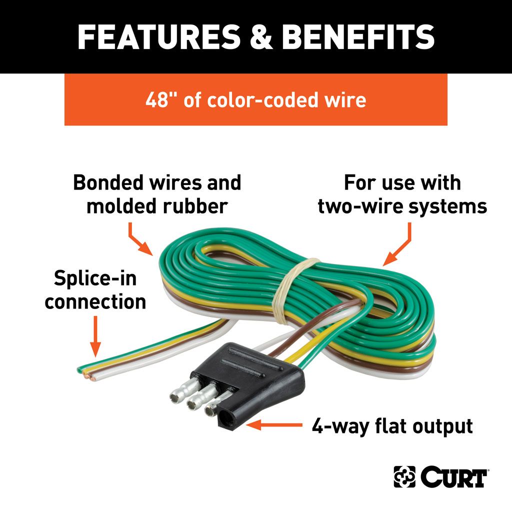 4-Way Flat Connector Plug with 48" Wires